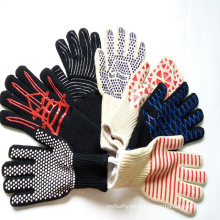 Cotton Aramid liners Silicone Coated Heat Resistant Oven Gloves with Fingers